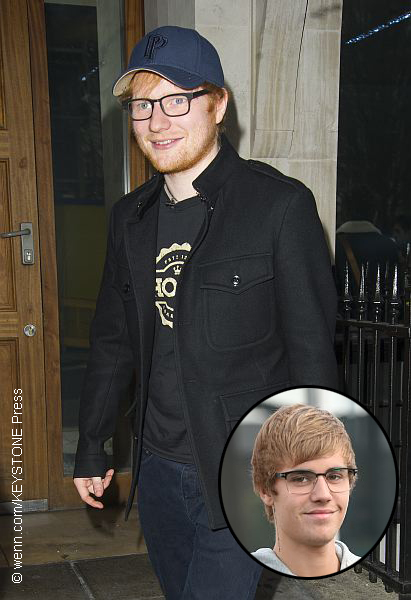 Ed Sheeran (inset: Justin Bieber)