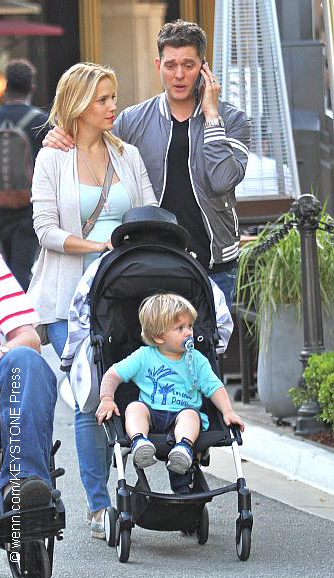 Michael Bublé, his wife, Luisana, and their son, Noah.