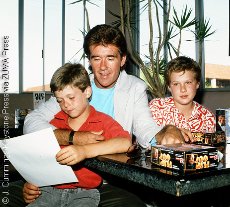Alan Thicke with sons Brennan and Robin in 1987