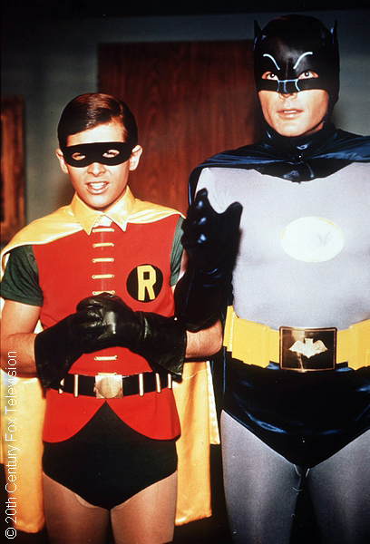 Burt Ward and Adam West as Robin and Batman