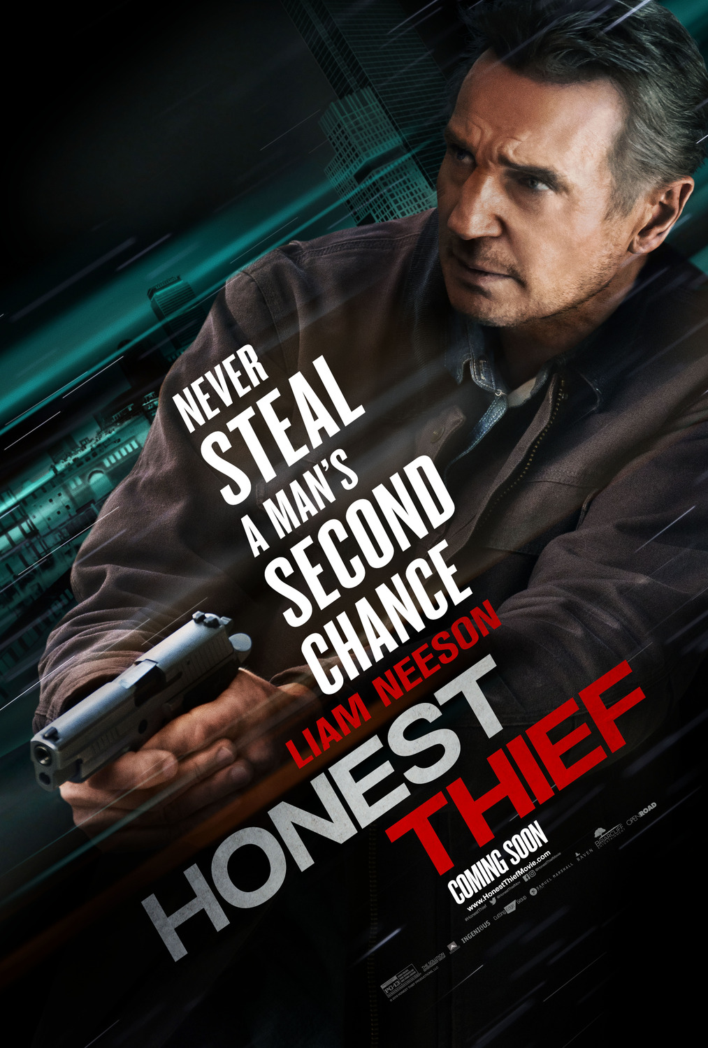 The Honest Thief poster starring Liam Neeson