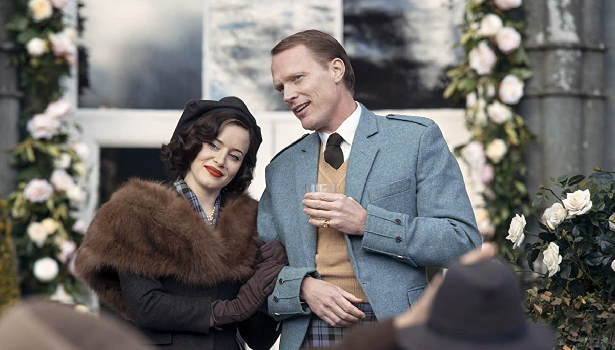 Claire Foy and Paul Bettany in A Very British Scandal. Photo: Alan Peebles/Amazon/BBC/Sony Pictures Television 