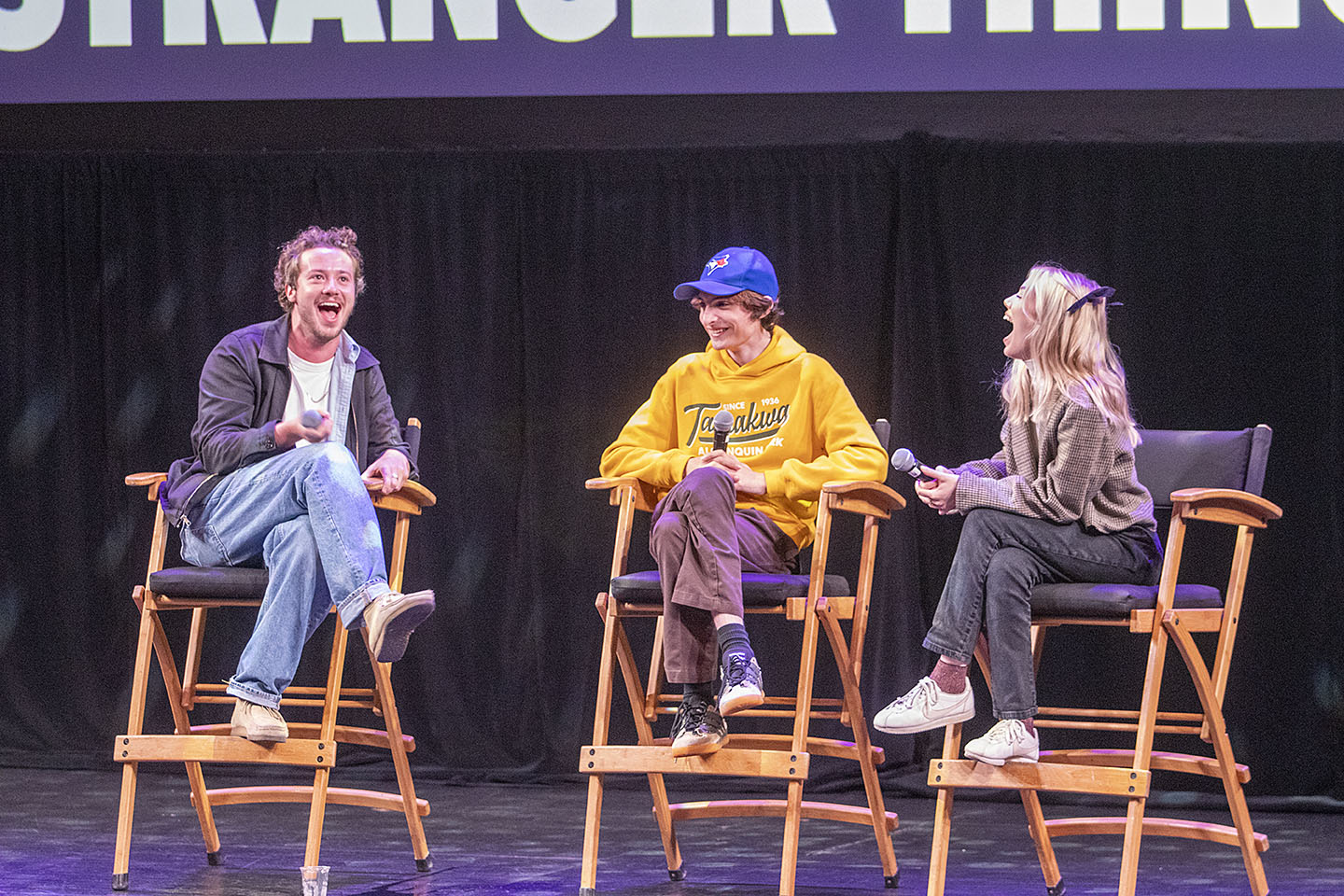 Stranger Things stars Joseph Quinn, Finn Wolfhard, and Grace Van Dien